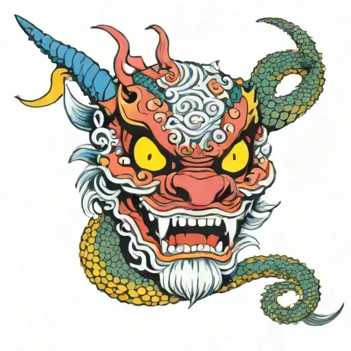 Lsd Oni Mask Japanese Dragon Wrapped