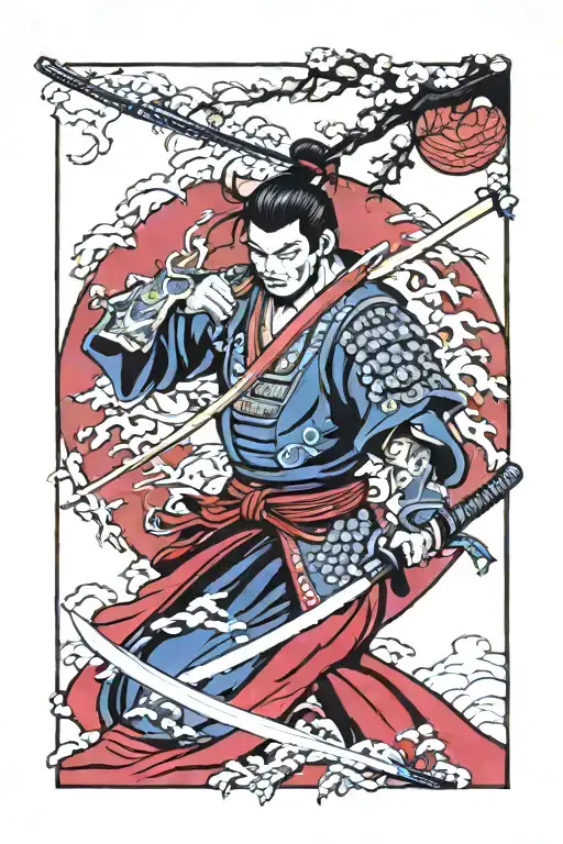Samurai With A Katana Cuts Down Demons