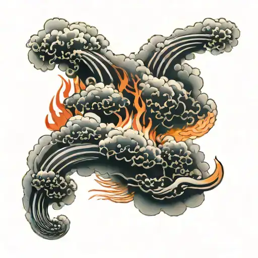 Japanese Clouds Fused With Fire