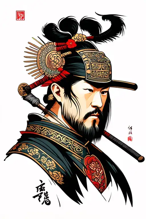 Samurai Warrior Traditional Design