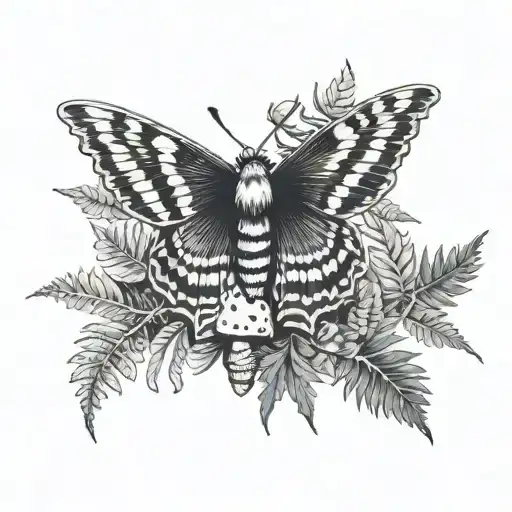 Moth And Ferns Mushrooms