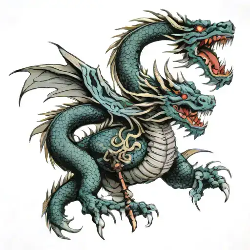 Dragon With Knife Piercing