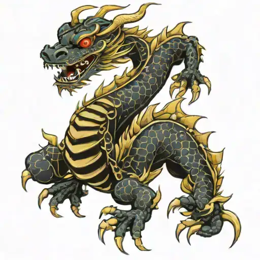 Golden Dragon And Crab