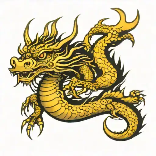 Golden Dragon And Crab