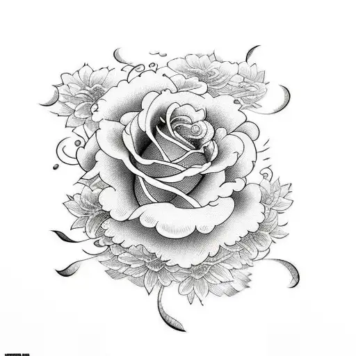 Sablier En Clous Avec Rose