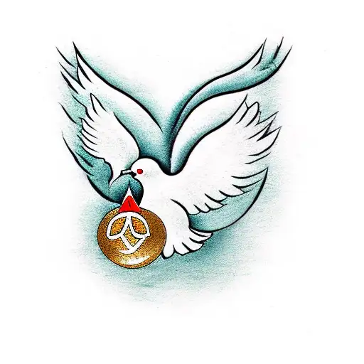 A Peace Dove With A Grenade In Its Paws