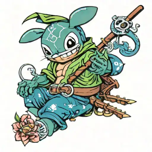 Stitch Cosplaying As Zoro From One Piece Anime