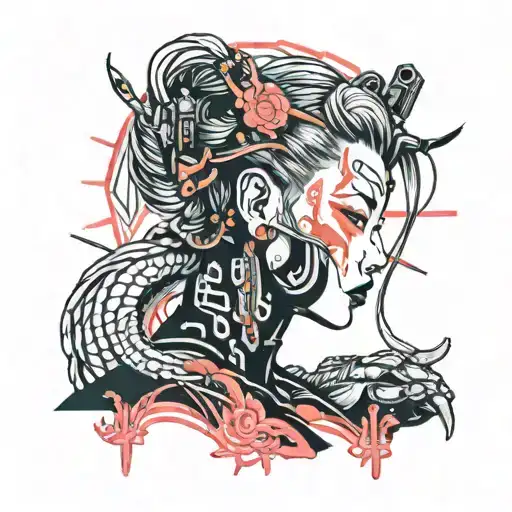 Cyberpunk Style Female Neon