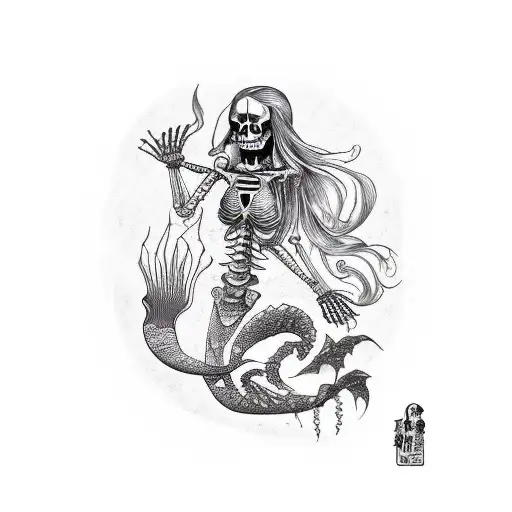 Dead Body Skeleton Of A Mermaid