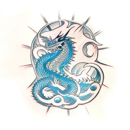 Tattoo With Dragon On The Shin