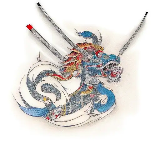 Colored Japanese Samurai