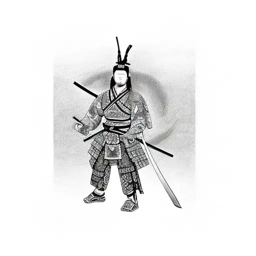 Samurai With A Bloody Katana