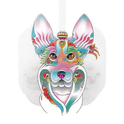 2 Fu Dog In Bright Colors