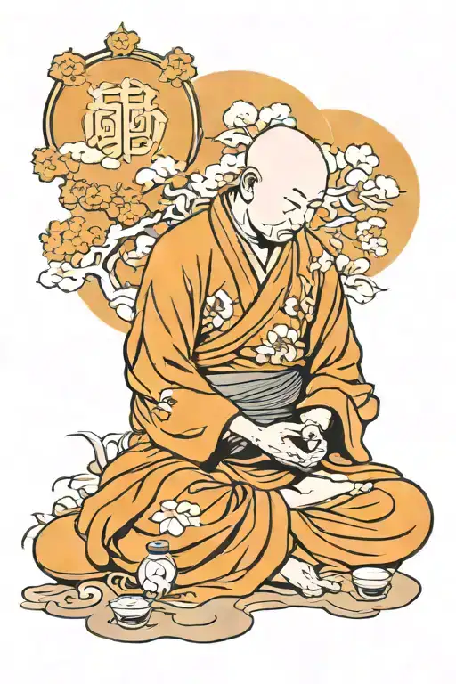Buddhist Monk Meditating