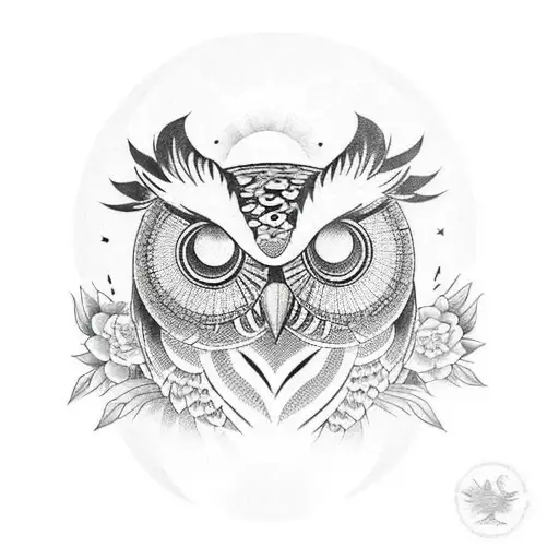 Owl In The Full Moon