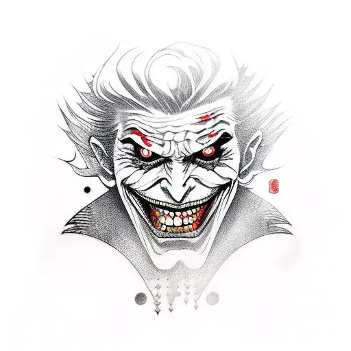 Joker Wigs Scary Smile Hot Colors Knife