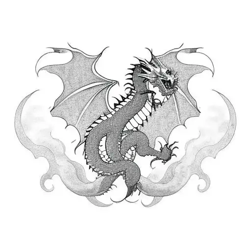 Two Letter B's With Dragon Wings As The Backdrop