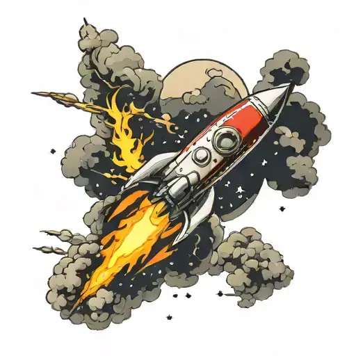 A Rocket On The Background Of The Earth