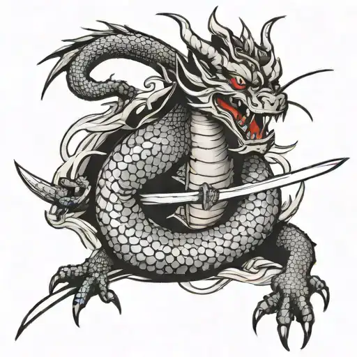Dragon With Katana