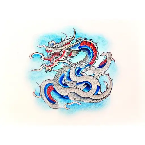 Dragon Black And Blue