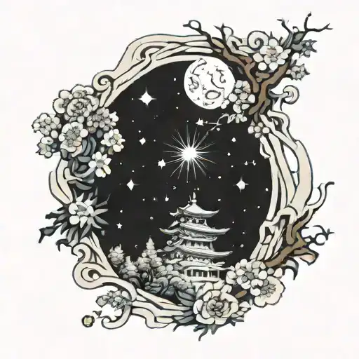 Vincent Van Gogh Stary Nigh With A Nebulas Background