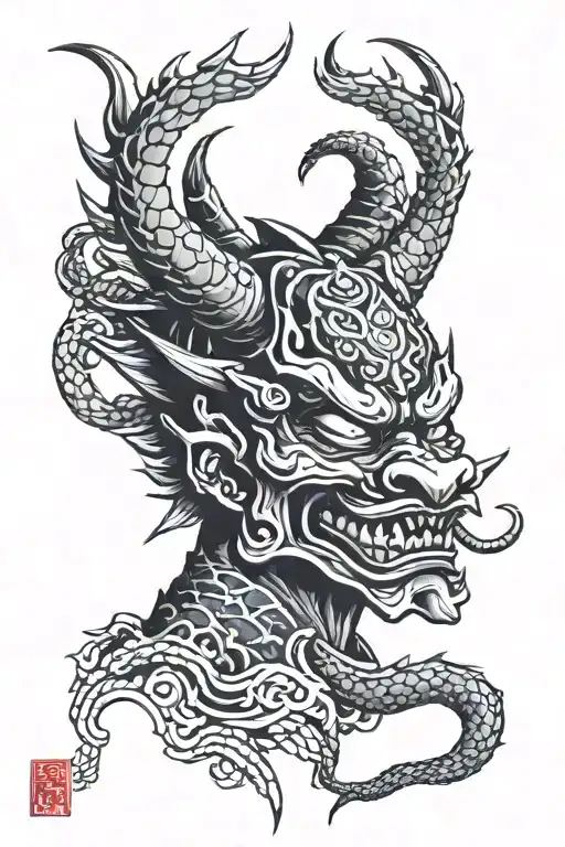 Dragon Samurai Demon Mask