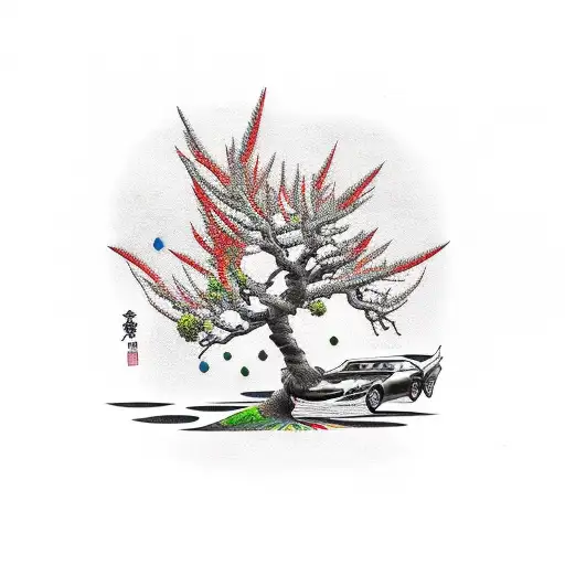 Jdm Car With Cherryvlossem Tree