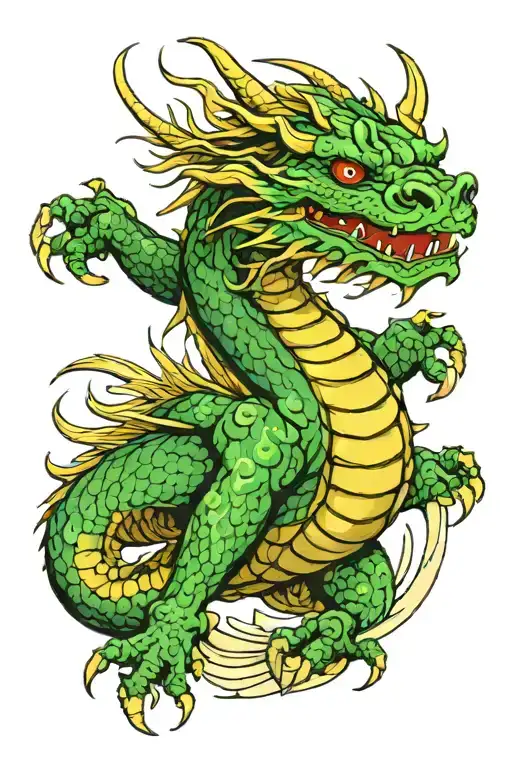 Green Dragon Wrapped Loosely