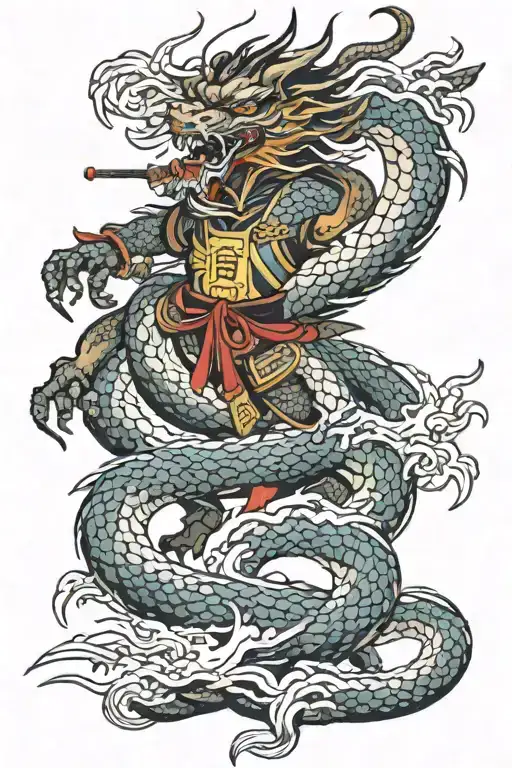 Samurai Dragon Japenese Warrior