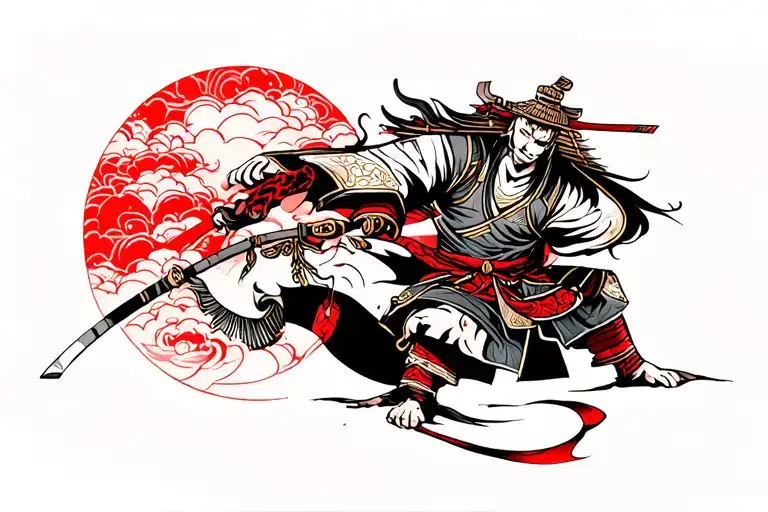 Samurai In Blood Red Sand