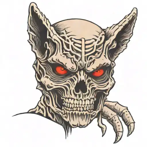 Wolf Mummy Half Skull Face