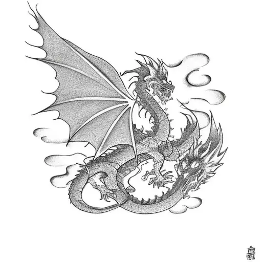 A Dragon And Pheonix Playing With Each Other