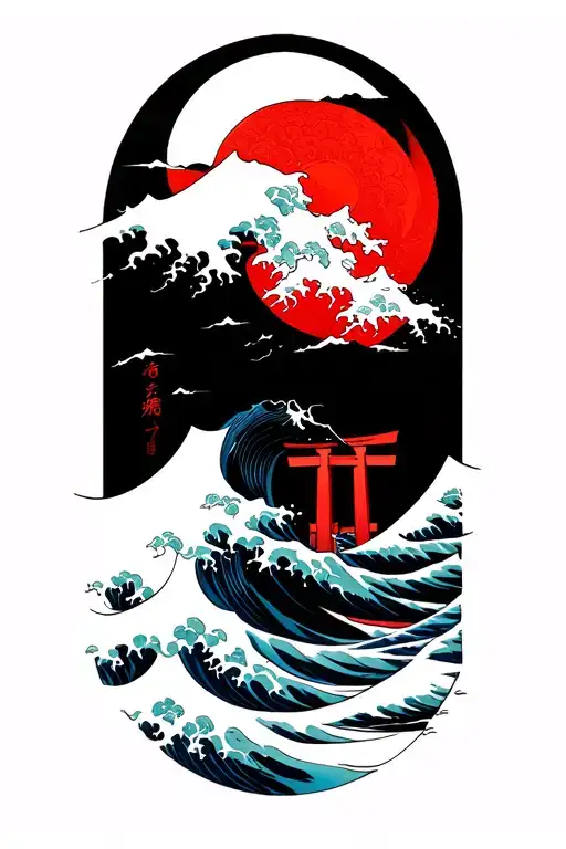 Mount Fuji Torii Gate Great Wave