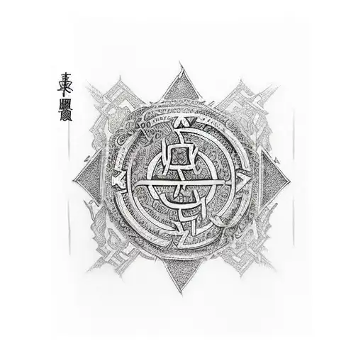 Combine Norse Runes With Ancient Symbols Of Hospitality In An Intricate Design