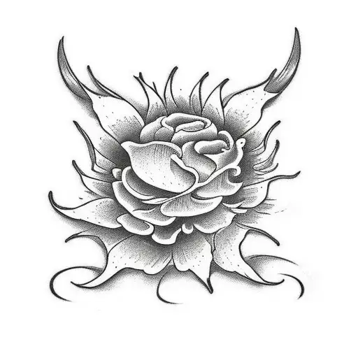 Flowers With Dragon And Frog