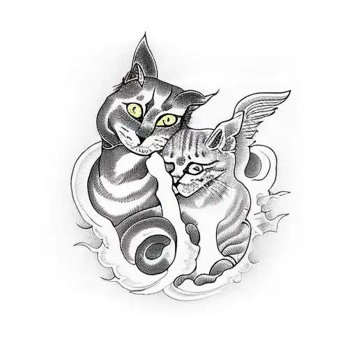 Cat And Angel In Hell