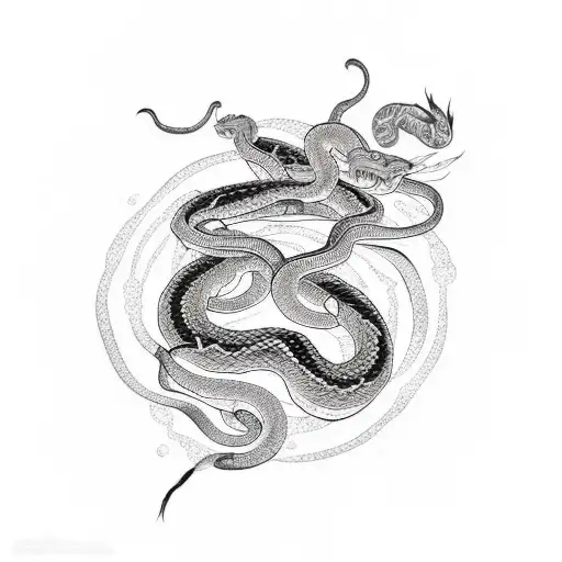 Lycoris Flowers And Snake