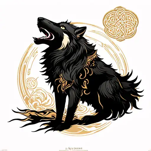 Celtic Wolf Howling