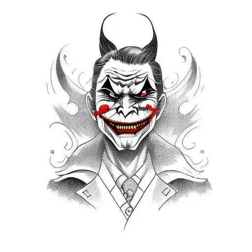 Joker Scary Smile And Half Face With Mask Sad