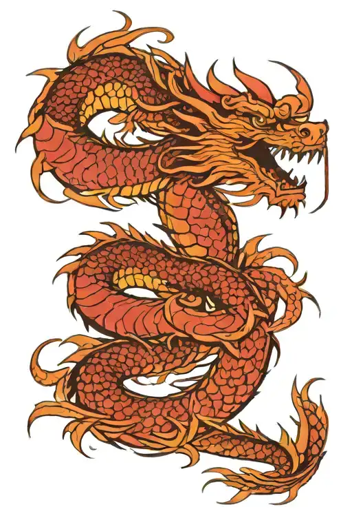 Dragon Wrapped Around Spine