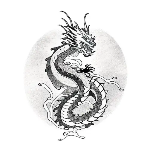 Dragon With Bonsai Cherry Tree