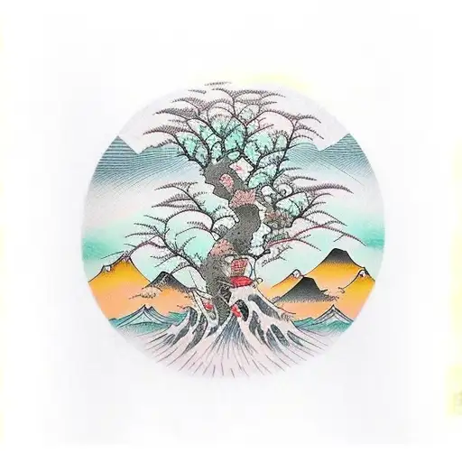 Tree In A Lake With Water Reflection