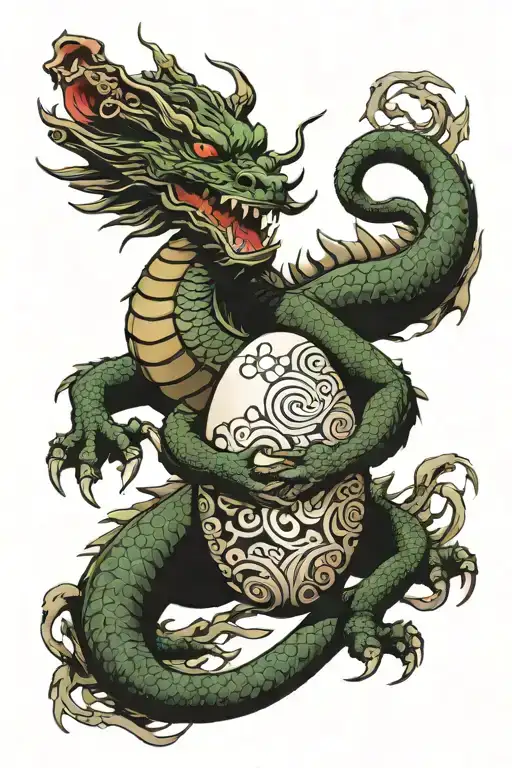 Dragon Clutching Egg