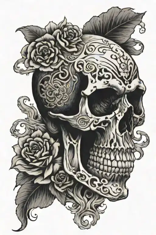 Skull And Quote Written