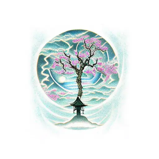 Nightsky With The Tree Of Life In The Background