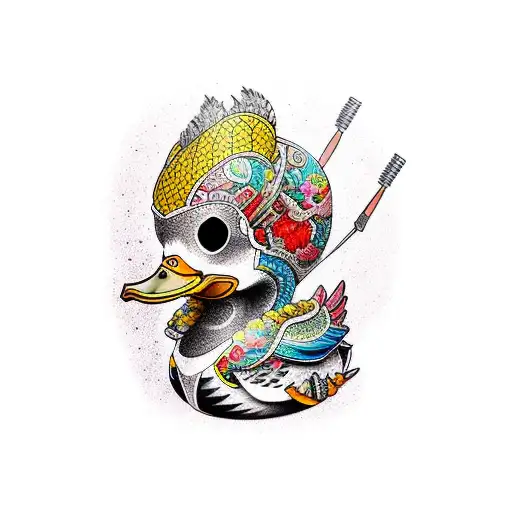 Resin Duck Punk Skull Cartoon Style