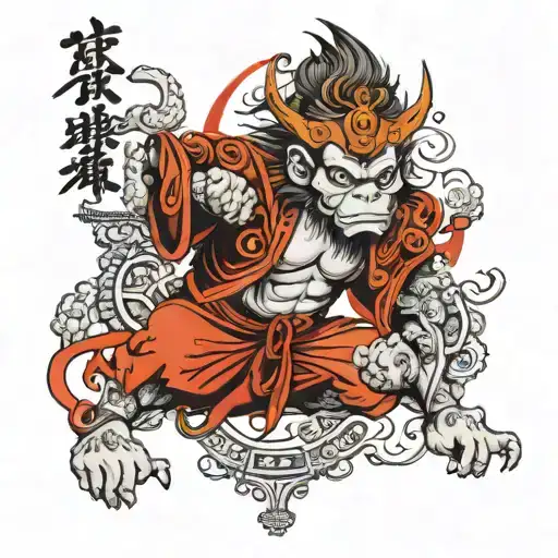 Monkey King With Pagoda Temple