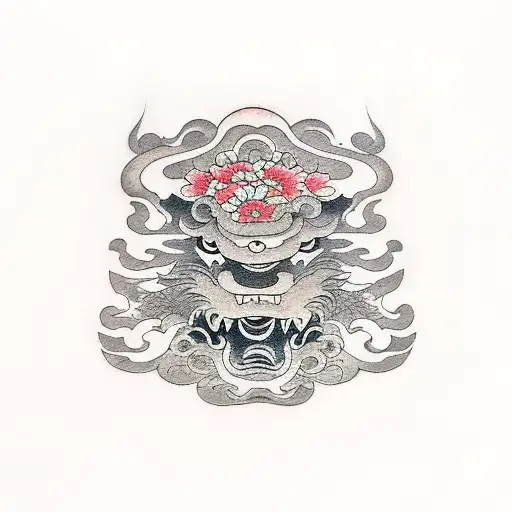 Ancient Japanese Palace In Dark Place