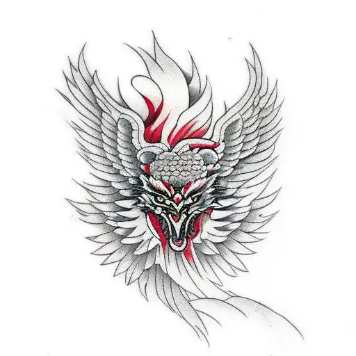 Japanese Phoenix Tattoo Design