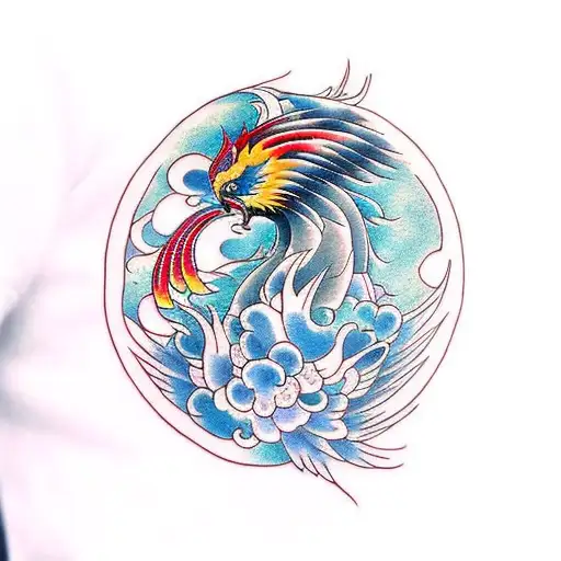 Japanese Phoenix Tattoo Design
